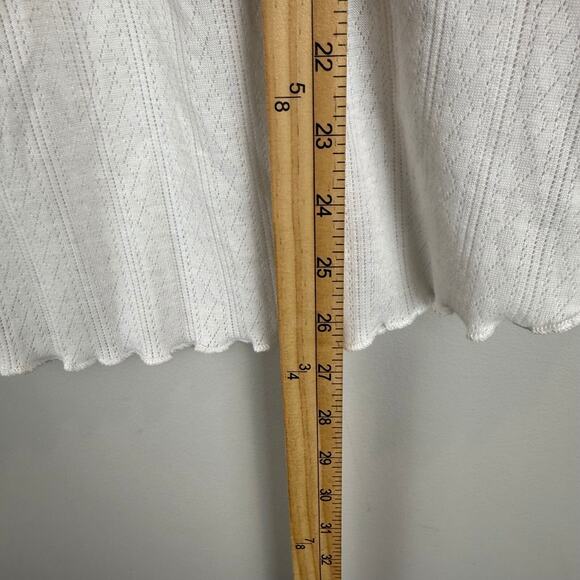 Sugarfox Top Womens Medium Multicolor Patchwork Striped Blouse Cottage Dainty - Picture 8 of 8